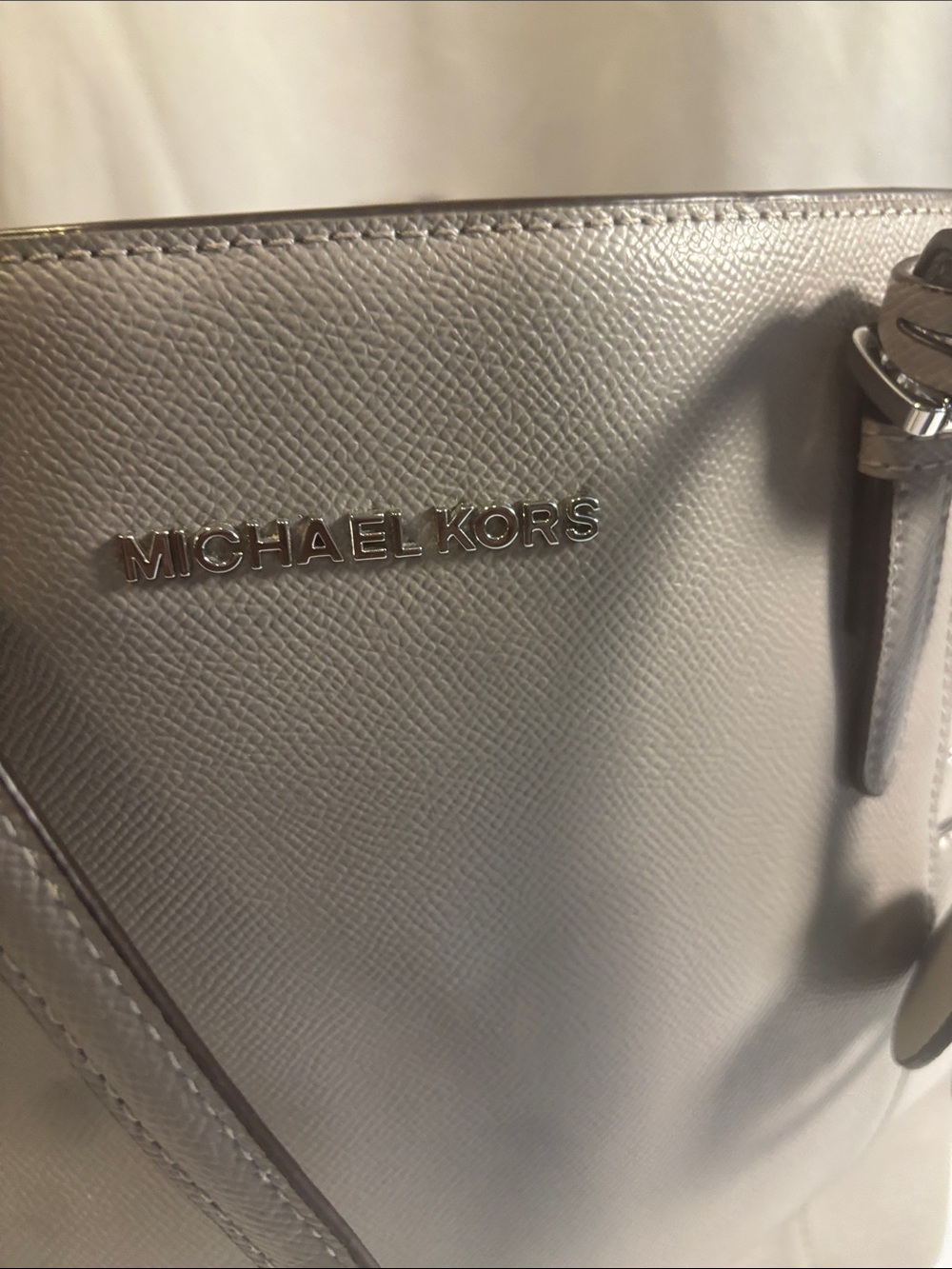 Michael Kors Silver Metallic Saffiano Tote